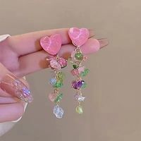 Women's Drop Earrings Geometrical Heart Stylish Simple Sweet Earrings Jewelry Rainbow For Party Prom 1 Pair Lightinthebox - thumbnail