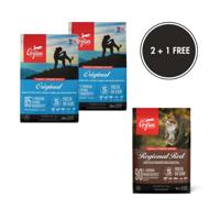 Orijen Original Adult Dry Dog Food 2 x 11.4KG - Free Orijen Regional Red Dry Cat Food (Buy 2 & Get 1 Free)