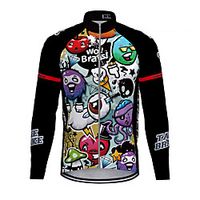 21Grams Men's Long Sleeve Cycling Jersey Spandex Polyester Black Bike Jersey Top Mountain Bike MTB Road Bike Cycling Quick Dry Moisture Wicking Breathable Sports Clothing Apparel  Athleisure Lightinthebox - thumbnail