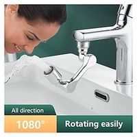 Faucet Aerator Universal 1080 Swivel Arm Rotatable Faucet Aerator Extender ABS Plastic Splash Faucets Nozzle Robotic Arm for Kitchen Bathroom is Effectively Saving Water Lightinthebox