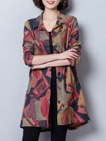 Casual Printed Women Trench Coats