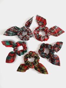 Christmas Plaid Bowknot Elastic Hair Ring
