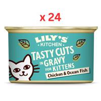 Lily's Kitchen Tasty Cuts Chicken & Ocean Fish Kitten Wet Food Box 24x85G