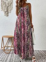 V-neck Casual Loose Tie Dye Resort Sleeveless Maxi Dress