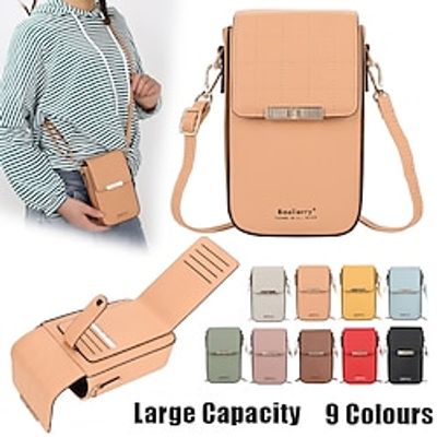 Women's Crossbody Bag Shoulder Bag Mobile Phone Bag PU Leather Outdoor Daily Holiday Buckle Large Capacity Durable Solid Color Quilted Smoke purple off white Black miniinthebox Women's Crossbody Bag Shoulder Bag Mobile Phone Bag PU Leather Outdoor Daily Holiday Buckle Large Capacity Durable Solid Color Quilted Smoke purple off white Black miniinthebox