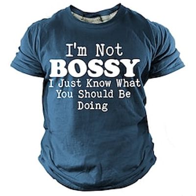 Im Not Bossy Men's Street Style 3D Print T shirt Tee Sports Outdoor Holiday Going out T shirt Black Navy Blue Army Green Short Sleeve Crew Neck Shirt Spring  Summer Clothing Apparel S M L Lightinthebox