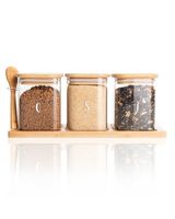 Little Storage Co Trio Square 3 Jars 1 Spoon & One Tray