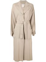 Chanel Pre-Owned relaxed fit tied long coat - Brown - thumbnail