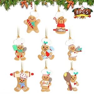 8pcs Christmas Pendants Can Be Freely Paired With Soft Rubber Gingerbread Diy Christmas Tree Decorations miniinthebox