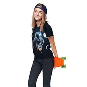 Kids Girls' T shirt Tee Short Sleeve 3D Print Graphic Unisex Print Black Children Tops Summer Active Daily Wear Regular Fit 3-12 Years Lightinthebox