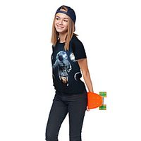 Kids Girls' T shirt Tee Short Sleeve 3D Print Graphic Unisex Print Black Children Tops Summer Active Daily Wear Regular Fit 3-12 Years Lightinthebox - thumbnail