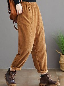Fall/winter new solid color corduroy loose casual pants