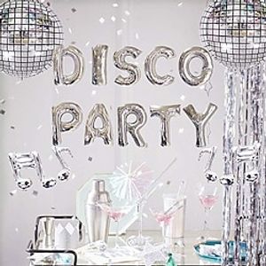 90s Retro Disco Theme Party Aluminum Foil Balloon Set Decorative Balloon Music Balloon Lightinthebox