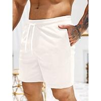 Men's Baggy Shorts Daily Wear To-Go Normal Washable Basic Solid / Plain Color Short Corduroy Underbust Corset Activewear Black White Stretchy Lightinthebox