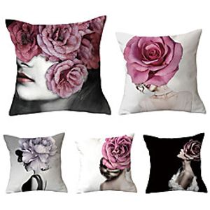 Set of 5 Throw Pillow Simple Classic 4545 cm Cushion Vintage Circle Cover Sofa Home Decor Throw Pillow Case miniinthebox