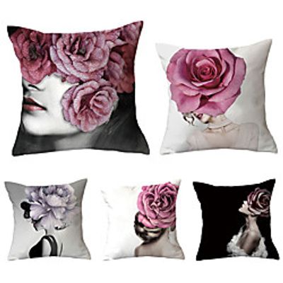 Set of 5 Throw Pillow Simple Classic 4545 cm Cushion Vintage Circle Cover Sofa Home Decor Throw Pillow Case miniinthebox