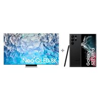 Samsung 85" QN900B Neo QLED 8K Smart TV with Samsung Galaxy S22 Ultra 5G, 256GB Smartphone, Phantom Black - thumbnail
