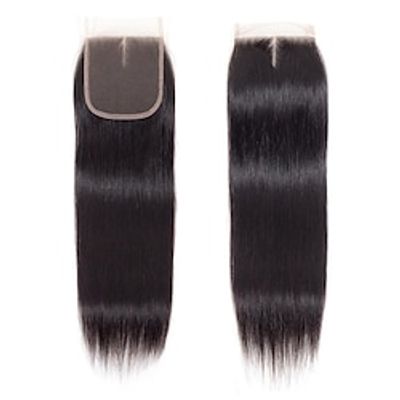 Lace Closure With Baby Hair 100% Brazilian Human Hair 4x4 Swiss Lace Closures Frontals For Black Women Lightinthebox