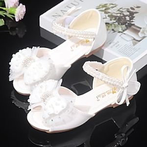 Girls' Sandals Daily Cosplay Formal Cosplay Lolita Rubber PU Dress Shoes Big Kids(7years ) Little Kids(4-7ys) School Wedding Party Dancing Rhinestone Sparkling Glitter Lace White Rosy Pink Fall miniinthebox