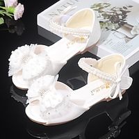 Girls' Sandals Daily Cosplay Formal Cosplay Lolita Rubber PU Dress Shoes Big Kids(7years ) Little Kids(4-7ys) School Wedding Party Dancing Rhinestone Sparkling Glitter Lace White Rosy Pink Fall miniinthebox - thumbnail