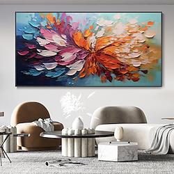 Hand painted Flower Oil Painting on Canvas Colorful Flower Painting Outfit Blooming Flower Botanical Landscape Art Floral Wall Art Canvas Spring painting for Living Room Decor Painting Wall Painting Lightinthebox