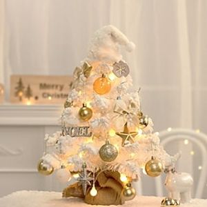 Christmas Tree Decoration Flocking Mini Christmas Tree Package LED Desktop Christmas Tree Decoration Lightinthebox
