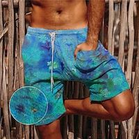 Men's Summer Shorts Beach Shorts Seersucker Shorts Pocket Drawstring Elastic Waist Graphic Prints Flower  Floral Comfort Breathable Short Casual Daily Holiday Cotton Blend Sports Streetwear Red Blue Lightinthebox - thumbnail