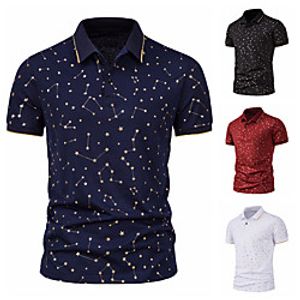 Men's Polo Other Prints Graphic Short Sleeve Daily Tops Business White Black Wine Lightinthebox