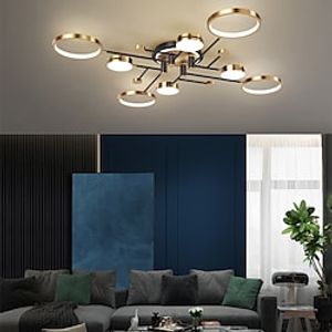 LED Ceiling Light 120 cm Circle Design Line Design Geometric Shapes Flush Mount Lights Acrylic Artistic Style Linear Painted Finishes Modern Nordic Style 220-240V Lightinthebox