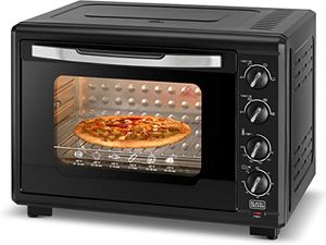 Black+Decker 55L Double Glass Multifunction Toaster Oven with Rotisserie for Toasting/ Baking/ Broiling, Black, TRO55RDG-B5