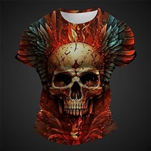 Graphic Skull Daily Designer Retro Vintage Men's 3D Print T shirt Tee Sports Outdoor Holiday Going out T shirt Pink Red Burgundy Short Sleeve Crew Neck Shirt Spring  Summer Clothing Apparel S M L XL Lightinthebox