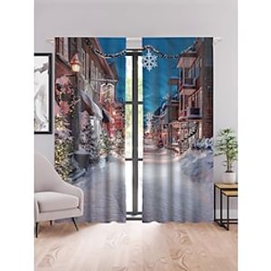 Curtains Natural Blended Curtain Panels for Living Room/Light Reducing Linen Sheer Curtain Panels Set Nickel Grommet Window Panels, Natural miniinthebox