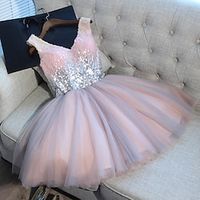 Kids Little Girls' Dress Sequin A Line Dress Party Performance Mesh Sparkle Pink Asymmetrical Sleeveless Princess Sweet Dresses Summer Regular Fit 3-12 Years miniinthebox - thumbnail