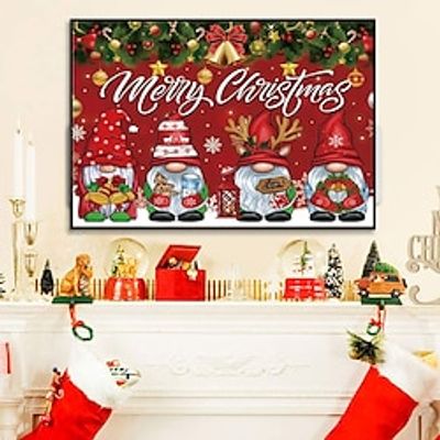 Christmas Wall Art Canvas Christmas Dwarf Prints and Posters Abstract Portrait Pictures Decorative Fabric Painting For Living Room Pictures No Frame miniinthebox