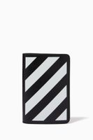 Diagonal Stripe Passport Holder in Leather Diagonal Stripe Passport Holder in Leather