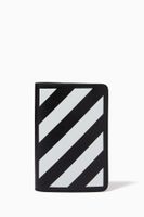 Diagonal Stripe Passport Holder in Leather - thumbnail