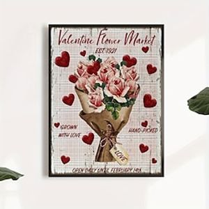 Valentine'S Day Wall Art Canvas Rosebouquet Prints and Posters Pictures Decorative Fabric Painting For Living Room Pictures No Frame Lightinthebox