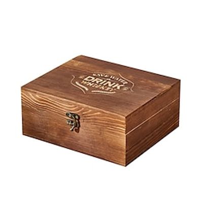 Valentine's Day for Him Wooden Whisky Glass Box Ice Tartar Packaging Box Gift Set Double Whisky StorageBox Lightinthebox