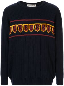 Burberry Pre-Owned intarsia logo ribbed jumper - Blue