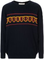 Burberry Pre-Owned intarsia logo ribbed jumper - Blue