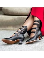 Cutout toe heeled Roman sandals - thumbnail