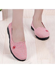 Geometric Flat Cotton Round Toe Casual Flat & Loafers