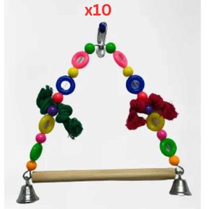 Pets Club Plastic Bird Toy With Bell H-18 Cm, W 20 Cm (Pack of 10)