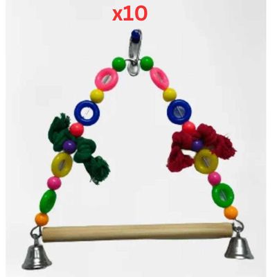 Pets Club Plastic Bird Toy With Bell H-18 Cm, W 20 Cm (Pack of 10)