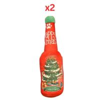 Christmas Squeaky Plush Dog Toy - 22.0X5.99cm (Pack of 2)
