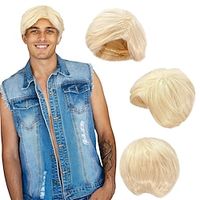 Beach Blond Kendall Wig - Short Synthetic Layered Bleach Blonde Doll Costume Hair for Men with Adjustable miniinthebox - thumbnail