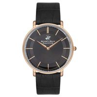 Beverly Hills Polo Club Men's Analog Display Watch & Leather Strap, Black - BP3322X.451