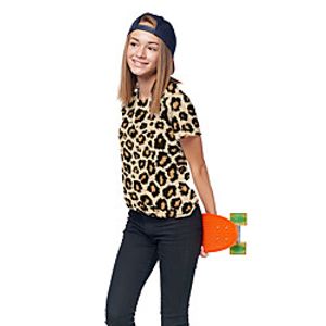 Kids Girls' T shirt Tee Short Sleeve 3D Print Leopard Unisex Print Khaki Children Tops Summer Active Daily Wear Regular Fit 3-12 Years miniinthebox