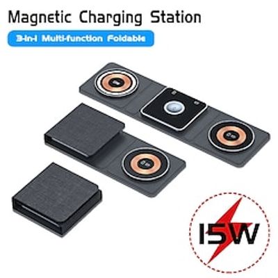 3-in-1 Wireless Charger Transparent Folding Cloth Portable Magnetic Wireless Charger Lightinthebox 3-in-1 Wireless Charger Transparent Folding Cloth Portable Magnetic Wireless Charger Lightinthebox