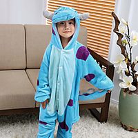 Kid's Kigurumi Pajamas Sully Onesie Pajamas Monster Inc Sleepwear Housecoat Costume Cartoon Blue Sleepsuit for Boys and Girls miniinthebox - thumbnail